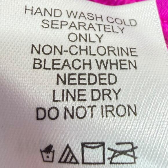 Maurices Womens 3X Fuchsia Pink Tankini Swim Top Built In Bra Tie Back - Picture 6 of 8